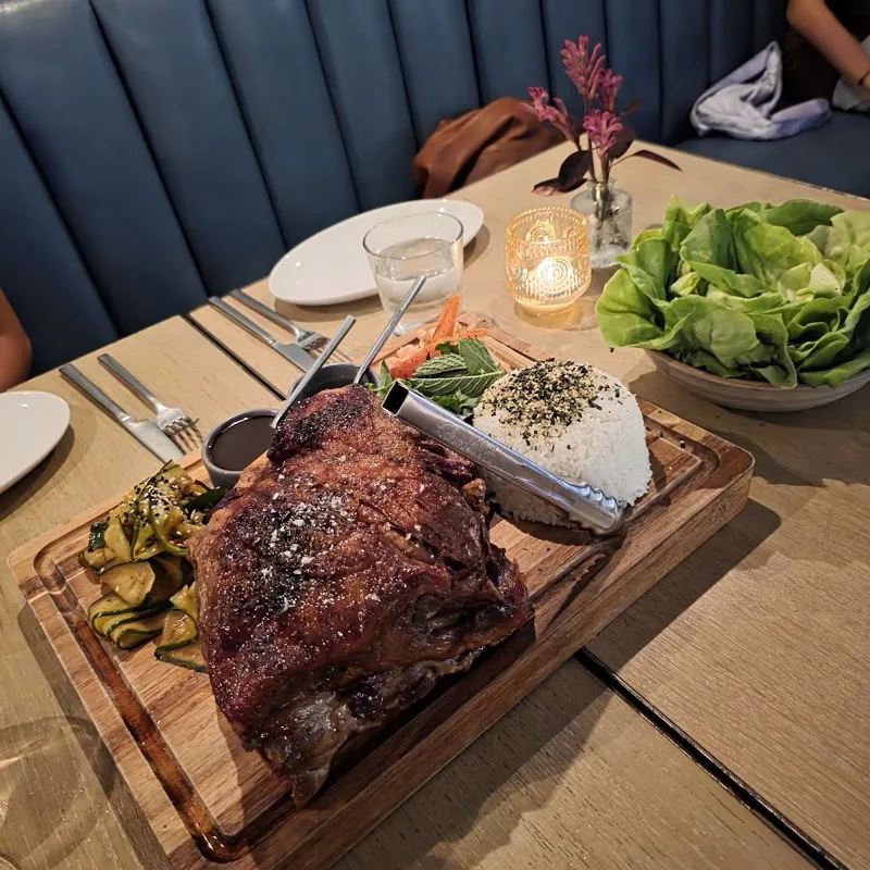 Korean BBQ shared table at or, The Whale